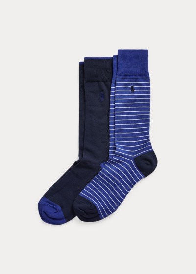 Men's Polo Ralph Lauren Striped & Solid 2-Pack Socks | 102764CFT